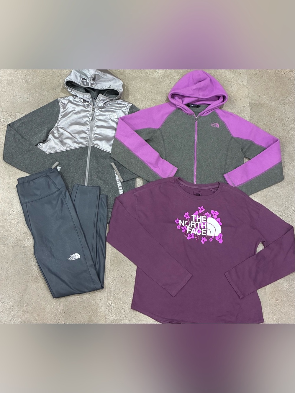 Girls NORTH FACE Jackets..Leggings & Shirt Lot, sz XL (18)